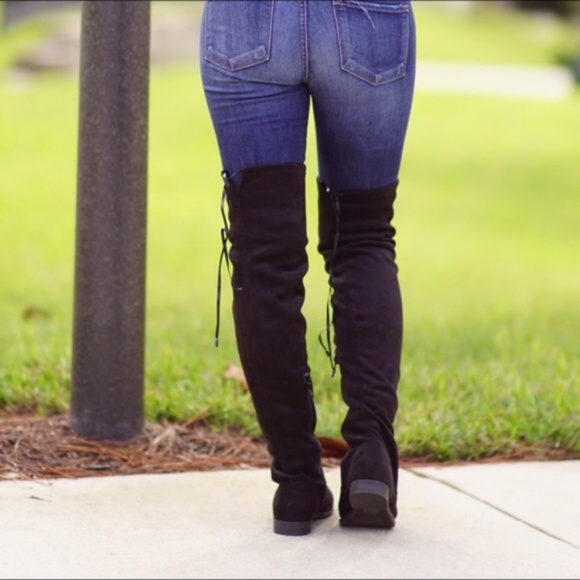 Black Thigh High Boots - Picture 3 of 4